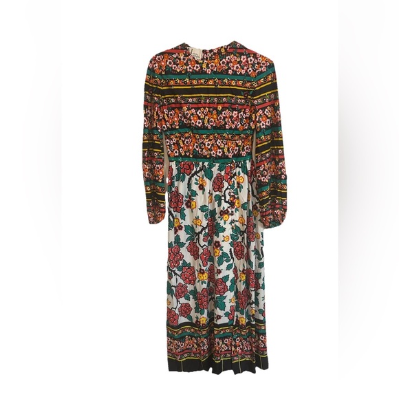 VTG 1970’s Joan Leslie By Kasper Floral Long Sleeve Baby Doll Style Maxi Dress M - Picture 1 of 13